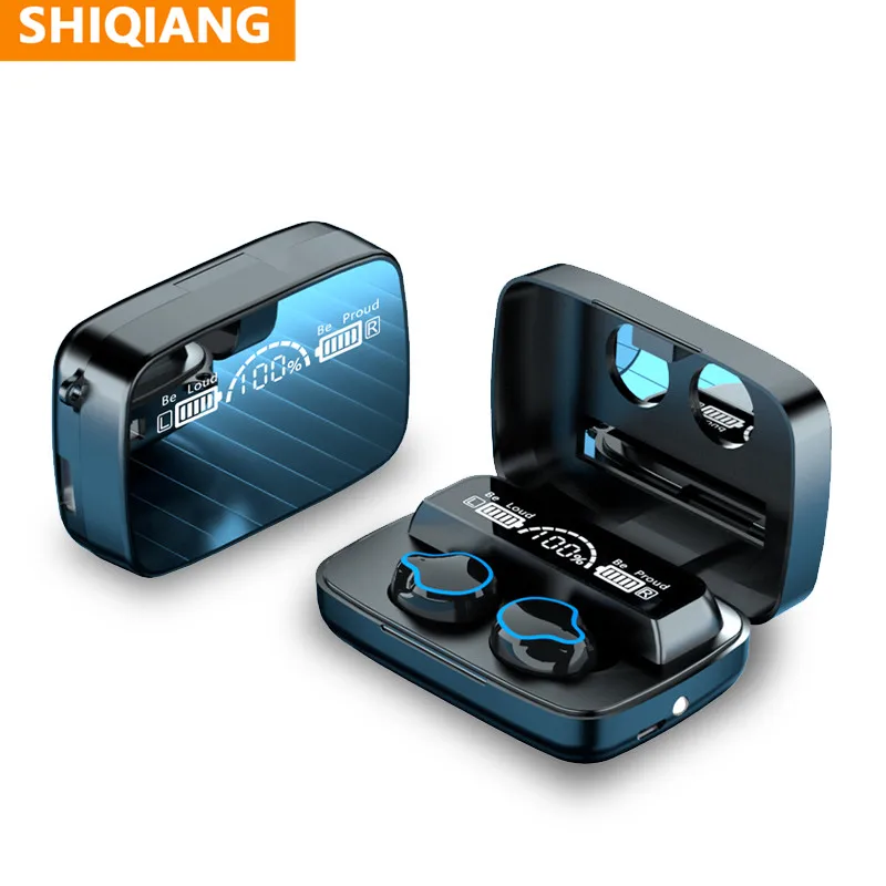 Беспроводные наушники вкладыши SHIQIANG TWS Bluetooth 5 1 с зарядным устройством на 2200 мА/ч