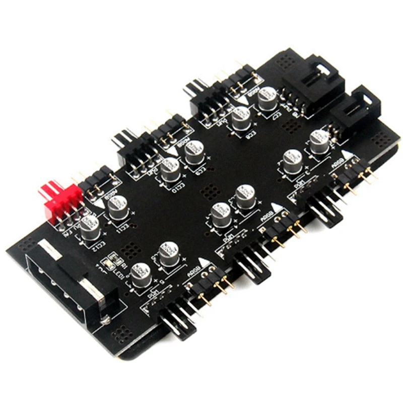 

IDE/SATA 1 to 6 Way PWM/ARGB HUB Ports 4Pin Cooling Fan Splitter Cable PC Case 12V Power Supply Adapter