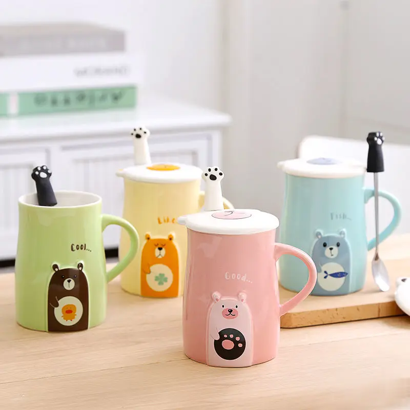 Мультяшная керамическая чашка кофейная семейная для пар праздничные подарочные