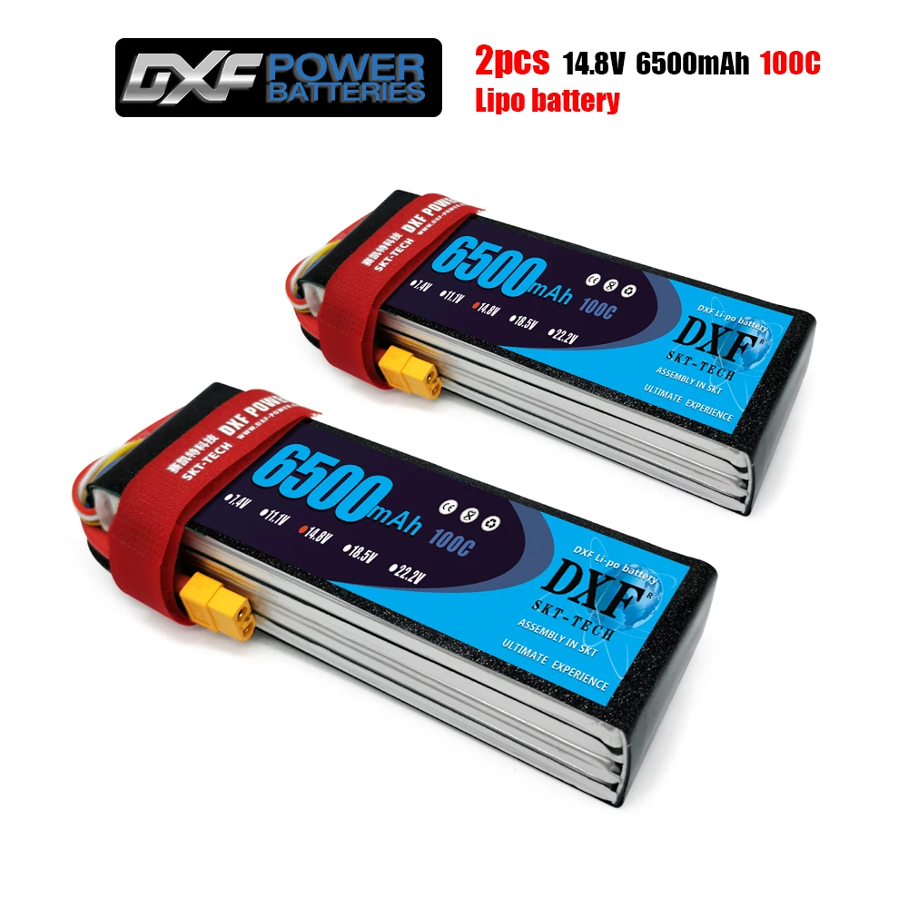 

DXF 4S 14.8V 6500mah 100C-200C Lipo Battery 4S XT60 T Deans XT90 EC5 For FPV Drone Airplane Car Racing Truck Boat RC Parts