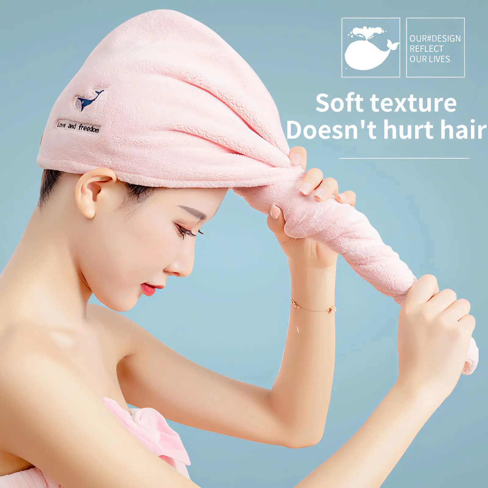

3pcs Fleece After Shower Hair Drying Wrap Womens Girls Lady'S Towel Quick Dry Hair Hat Cap Turban Head Wrap Bathing Caps Tools