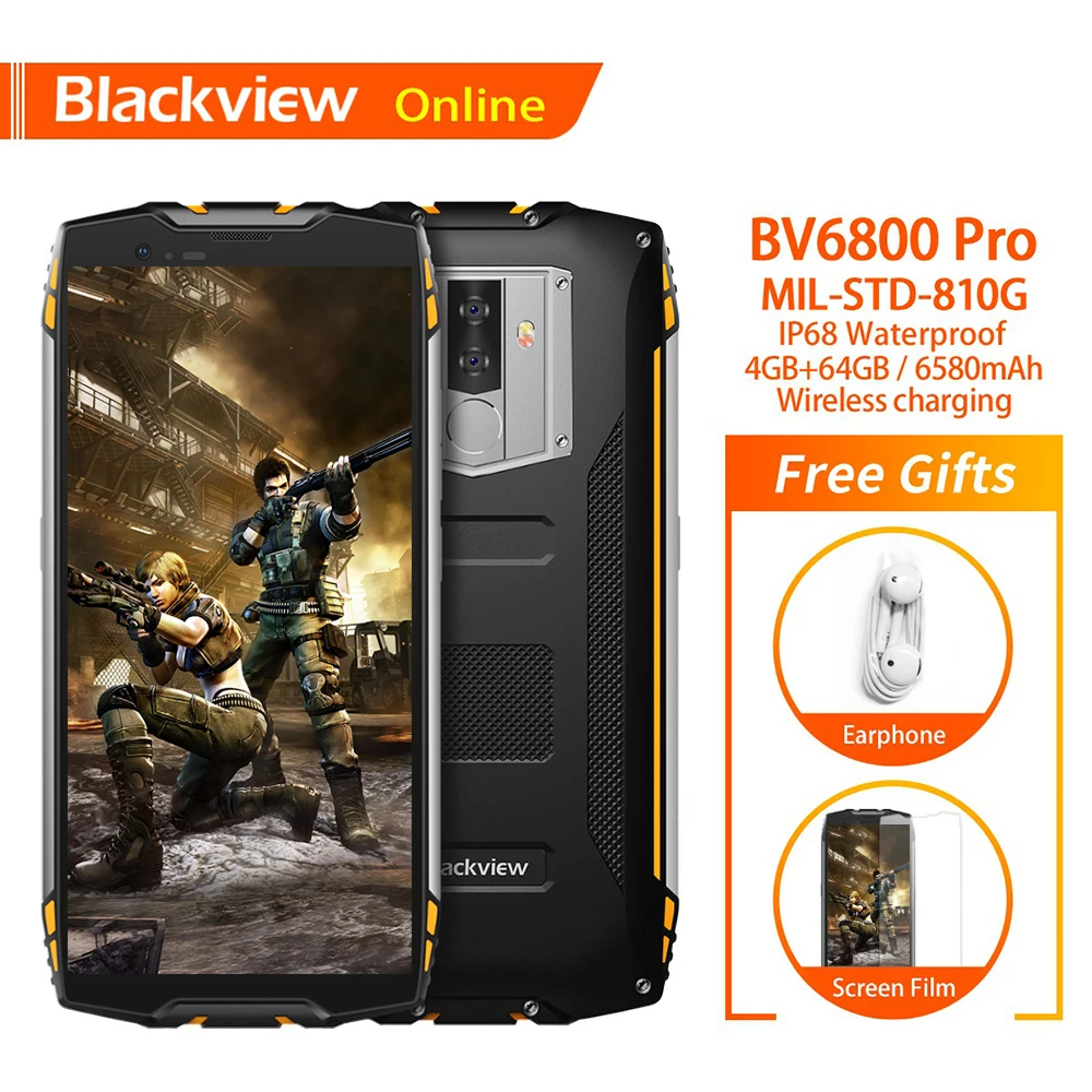 Blackview Original BV6800 Pro 5.7&quot IP68 Waterproof Rugged Smartphone 4GB+64GB Cellphone 4G 18:9 Android 8.0 Outdoor Mobile Phone|Смартфоны| |