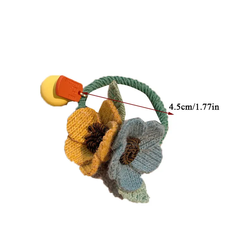 

New Women Girls Knitting Wool Two Flowers Simple Elastic Hair Bands Cute Rubber Band Scrunchie Headband Fashion Hair Accessories