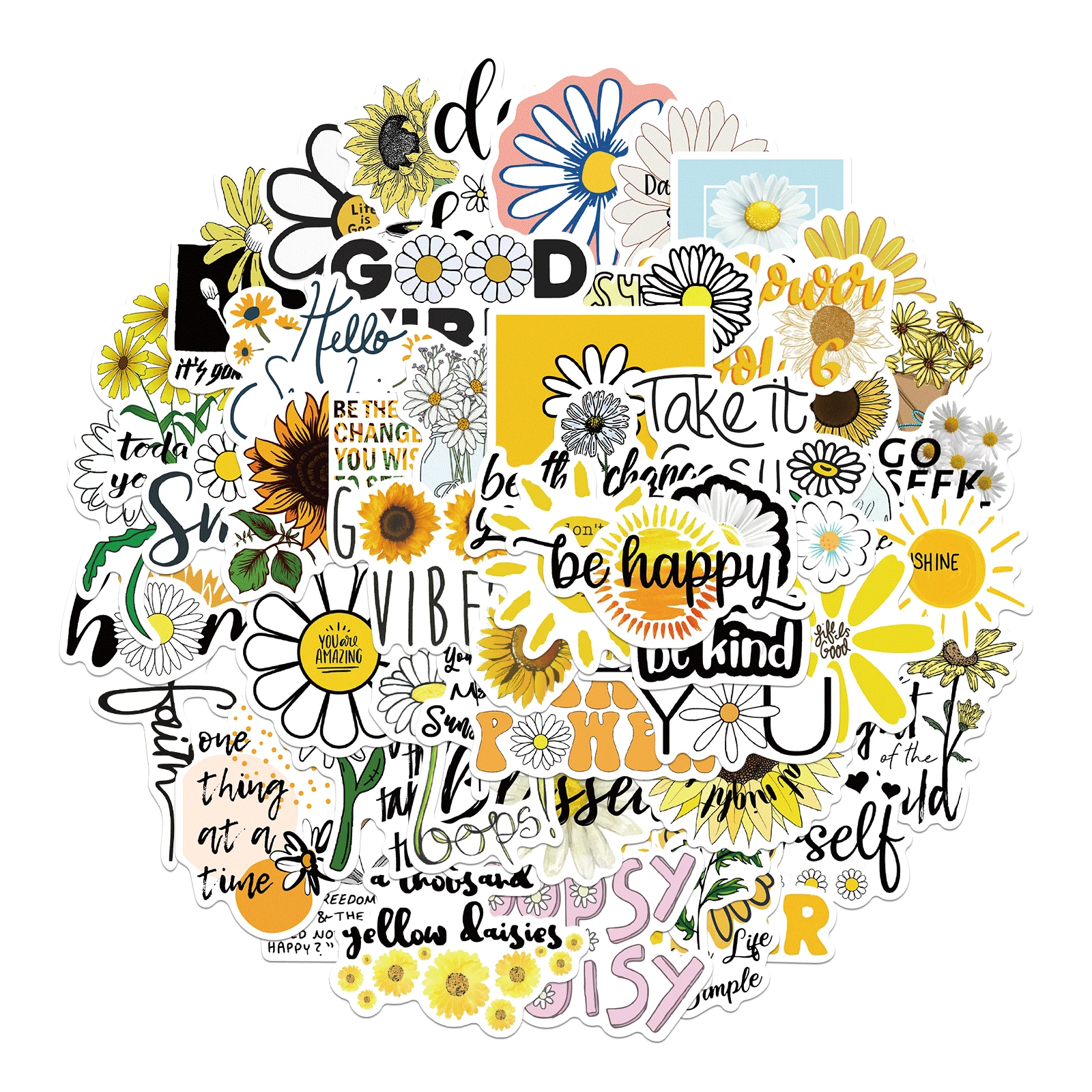 

50 Pcs Little daisy Graffiti Cartoon Stickers Thermos Luggage Helmet Laptop Refrigerator Motor Bike Sticker Waterproof Stickers