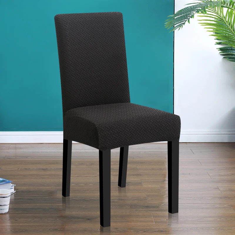 

solid Jacquard Chair Covers Stretch For Wedding Dining Room Office Banquet housse de chaise chair cover 1/2/4/6 pcs