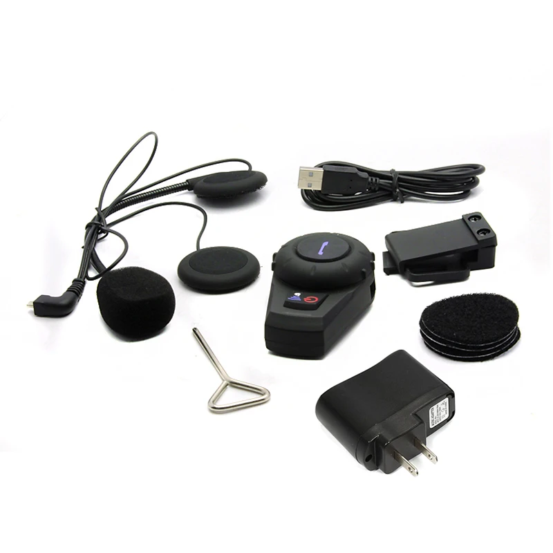 

500m FM Bluetooth Motorcycle Helmet Intercom Interphone Headset Soft Hard Microphone For Any Full Half Face MP3 GPS Handsfree