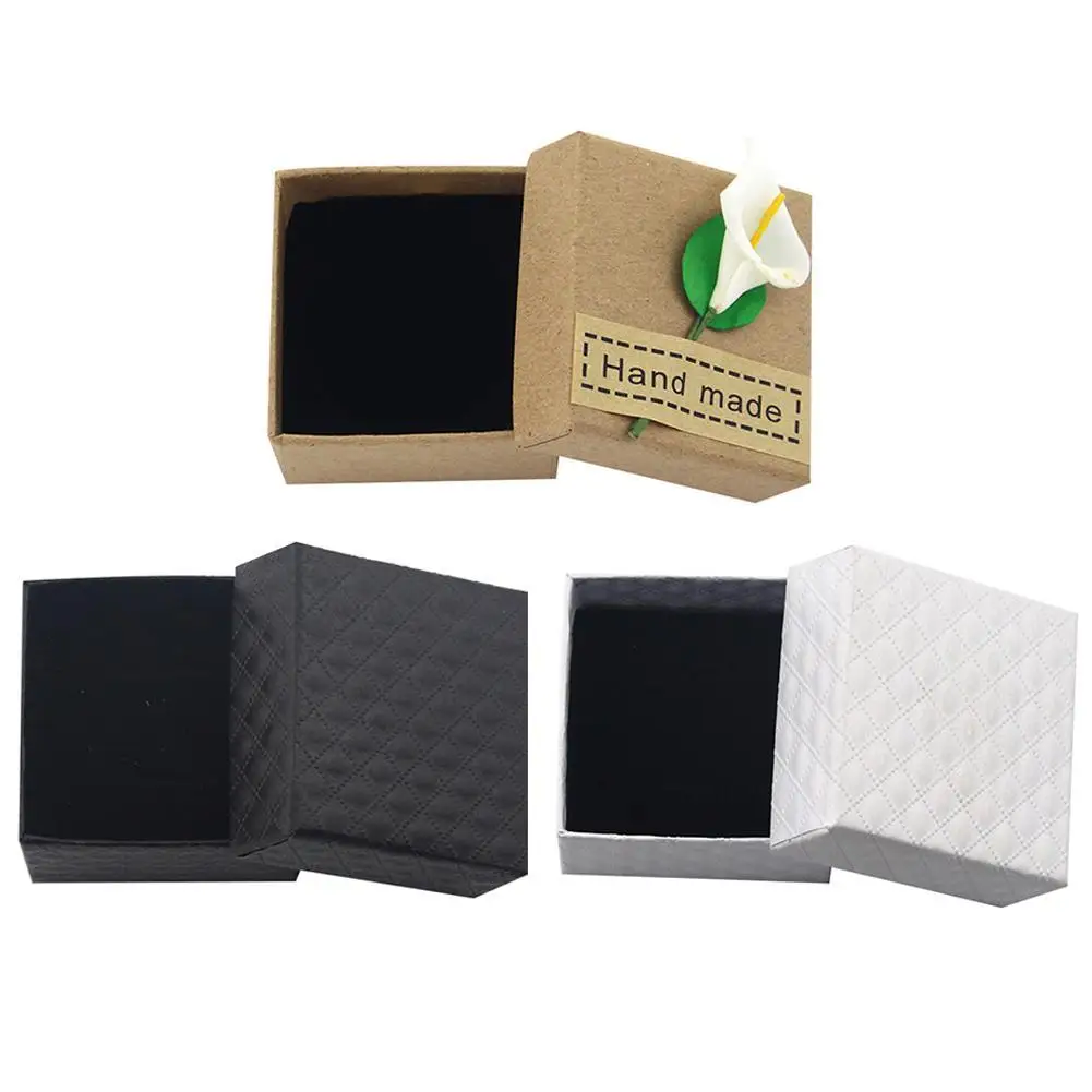 1 шт. картонная коробка из крафт бумаги большая подарочная черная белая