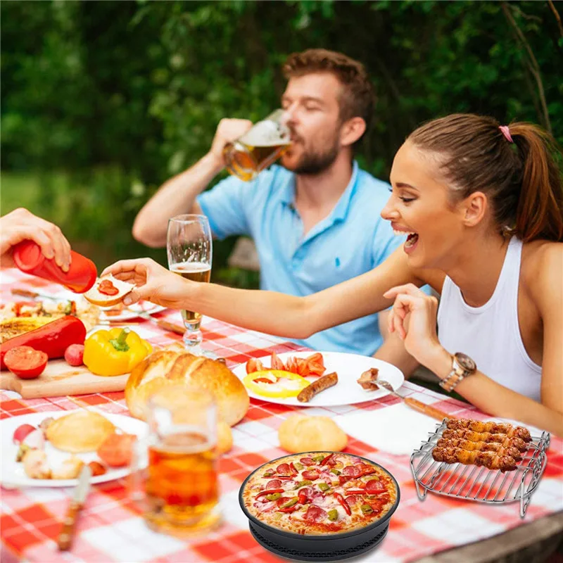 

12pcs Air Fryer Accessories 9 Inch Fit for Airfryer 5.2-6.8QT Baking Basket Pizza Plate Grill Pot Kitchen Cooking Tool for Party