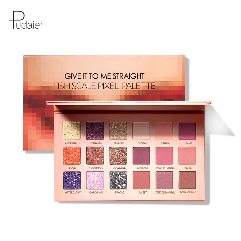 Pudaier Mosaic 18 Color Eye Shadow Disc Ins Super Flash Powder Pearl Network Red Explosion Wholesale Cross Border Make-up