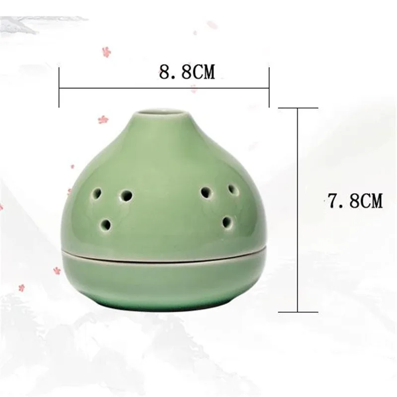 Зеленый фарфор керамический спиральный ладан горелка Китайский античный полый