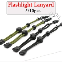 510pcs 27cm flashlight straps lanyard sling edc outdoor tools black paracord ajustable anti lost for torch camera phone kits