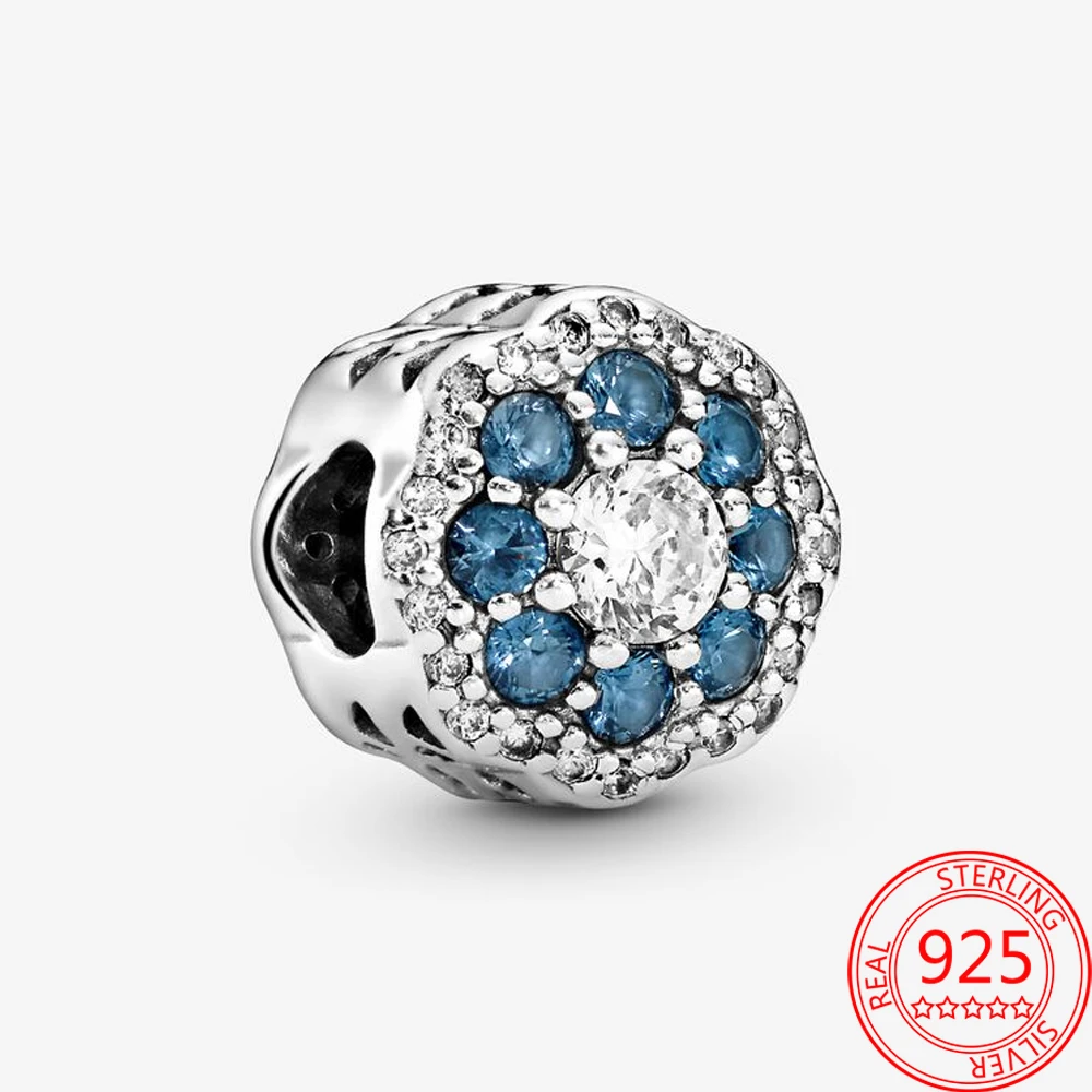 

Женский браслет из серебра 925 пробы, с синим ярким Цирконом