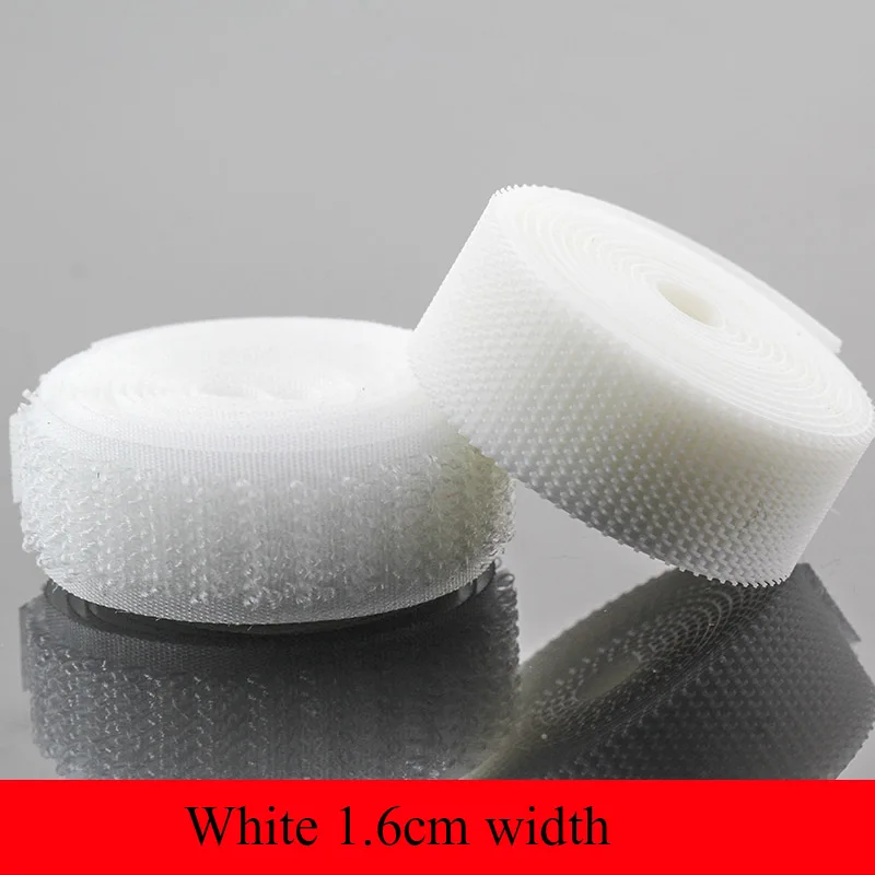 White 1.6cm 1 м супер гладкая крепежная лента назад к спине крепкие крючки и петли кабельные стяжки занавес застежка velcros - Цвет: White 1.6cm