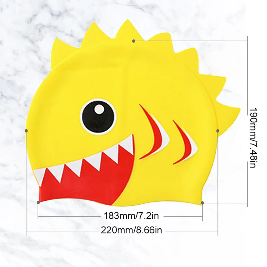 

3Pcs Cartoon Swimming Cap Shark Children Silicone Kids Swimming Pool Hat Waterproof Protect Ears Boys and Girls Swim Equipment