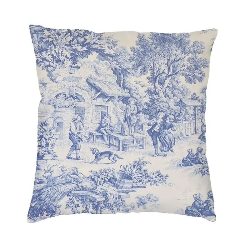 

Винтажный Классический французский тканевый темно-синий чехол для подушки с рисунком напольная Подушка Чехол для дивана чехол для подушки домашний декор