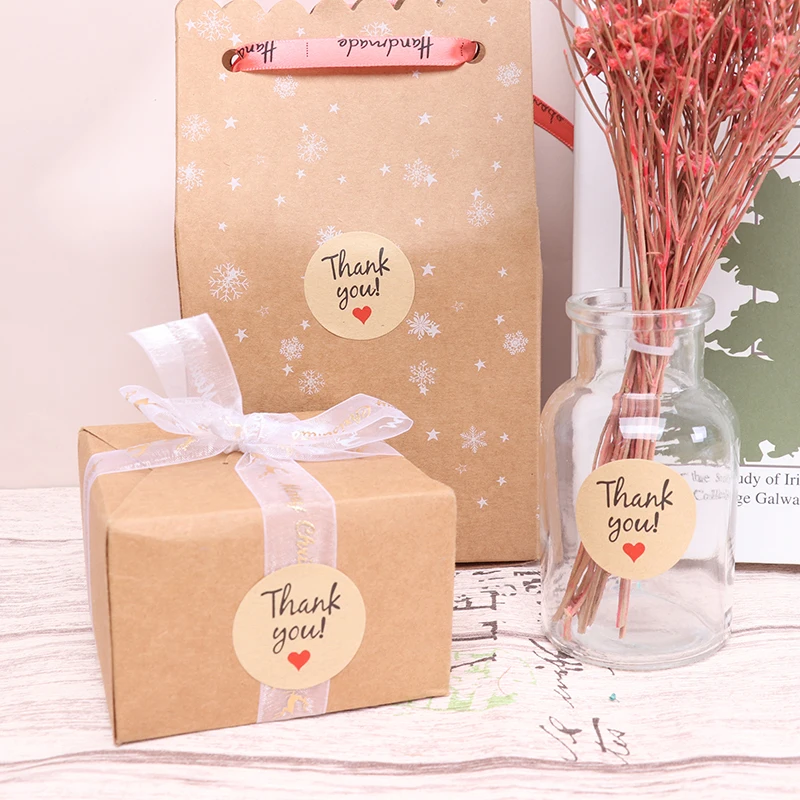 60Pcs &quotThank You&quot Craft Packaging Seals Round Natural Kraft Sealing Sticker Label Gift For DIY Wedding Party Decoration | Дом и сад