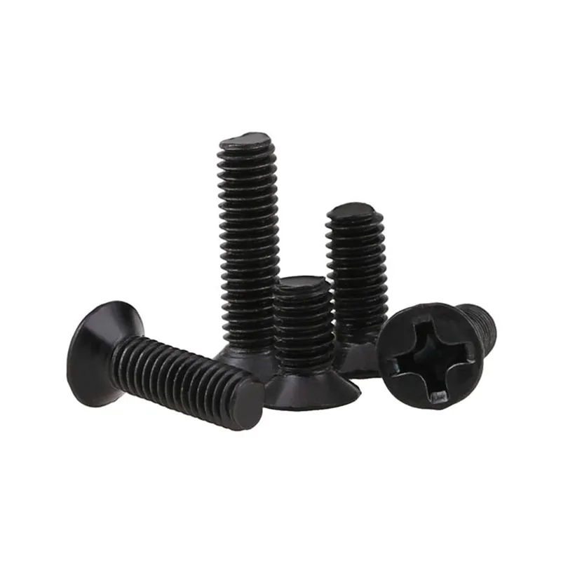Болт с потайной головкой черный крестообразный винт KM Philips мини плоской для