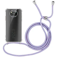 strap cord chain case for xiaomi poco x3 nfc redmi note 9 pro 9s 9a 9c crossbody necklace lanyard shockproof transparent cover