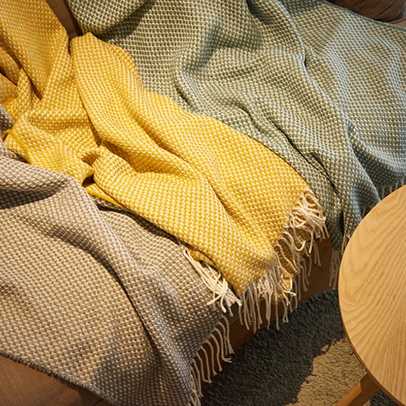 Детские вязаные одеяла скандинавский диван одеяло коляска спальный чехол для