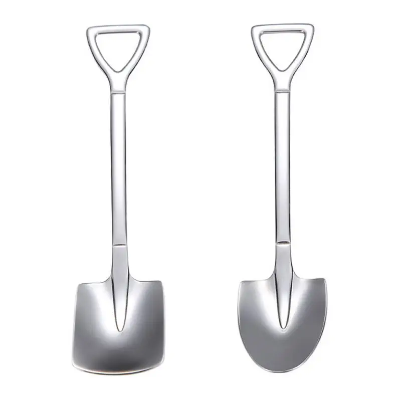 Креативная десертная ложка из нержавеющей стали в форме лопатки для кофе