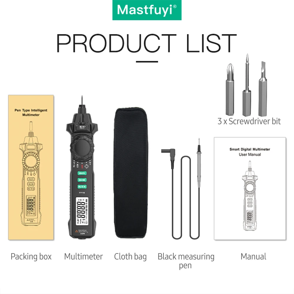 Интеллектуальный цифровой мультиметр Mastfuyi истинное среднеквадратичное