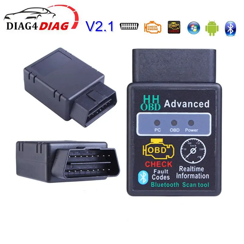 

Мини ELM327 V2.1 Bluetooth HHOBD более выгодные автомобиля инструменты интерфейса сканер штрих-кода поддерживает OBD-II протоколов для Android/ПК/DOS