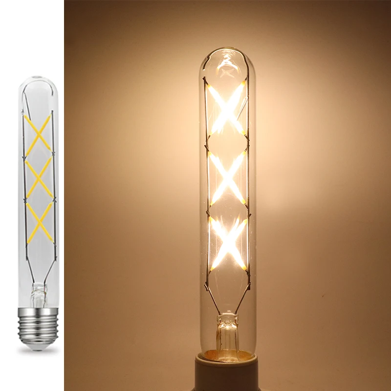 JCking Dimmable 6Watts 8Watts Led Tube E27/E26 110V 220V Vintage Retro Dimming Filament Bulbs Lamp For Chandelier Lighting | Лампы и
