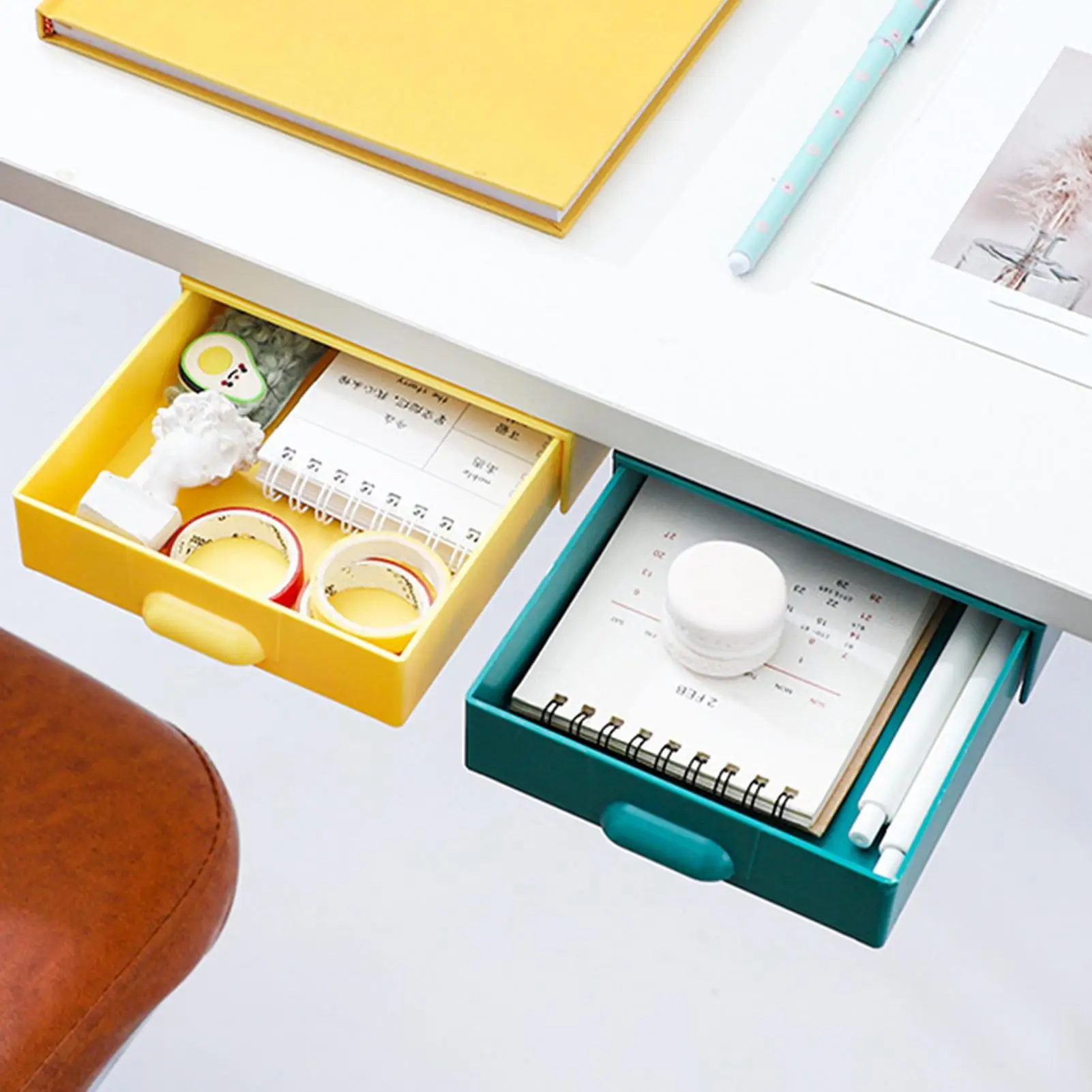 

Creative Hidden Drawer Storage Container Pencil Case Office Desk Stationery Box