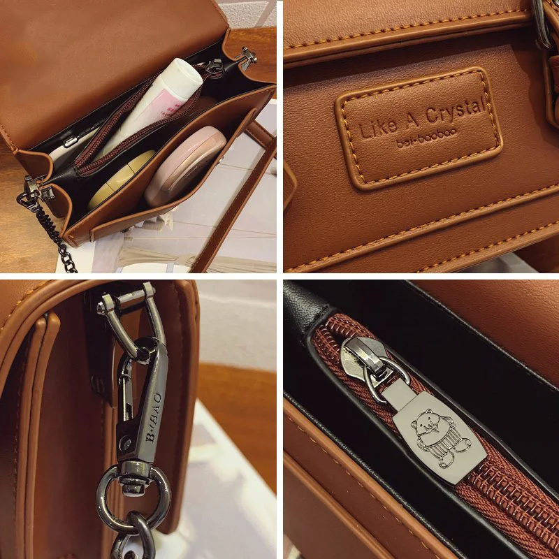 

Fashion Women Messenger Small Handbag Female Designer Brand Bags PU Daily Lady Shoulder Bag Chains Cross Body Bag Trendy Black