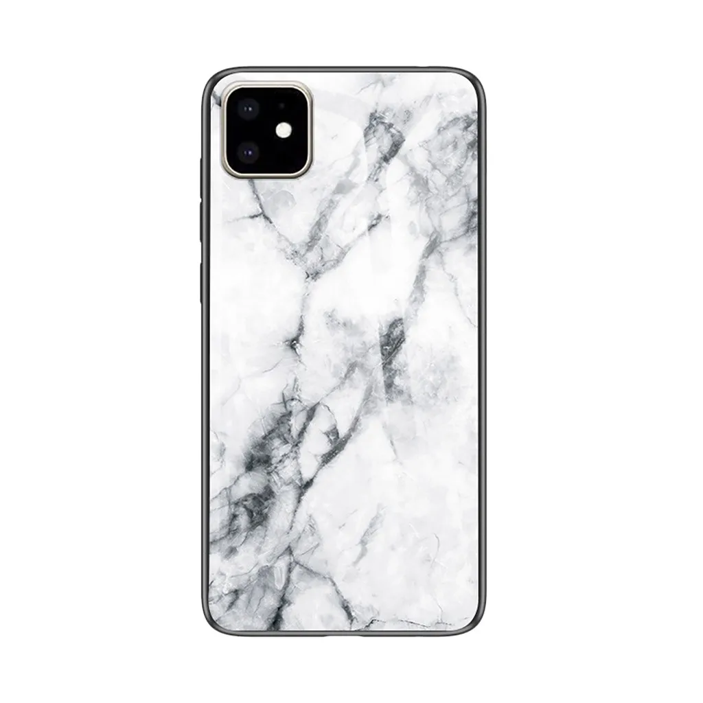 Чехол Carprie из витражного стекла для iPhone 11/11 Pro/11 Pro Max глянцевый мраморный мягкий