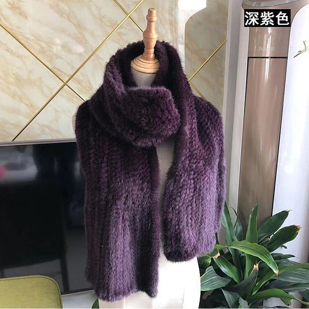 Новинка модная шаль из натурального меха норки хороший подарок шарф 100% зимний