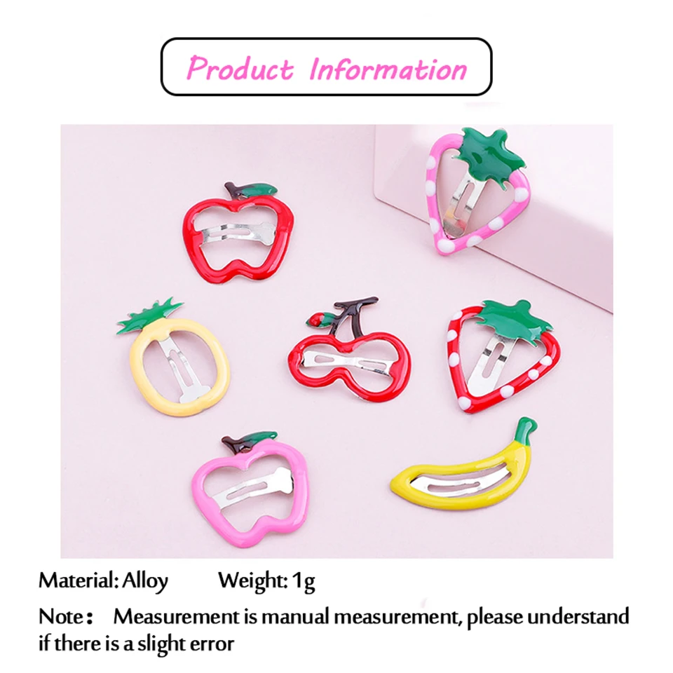 Новые детские заколки головной убор ручной работы для волос с фруктами яблоко