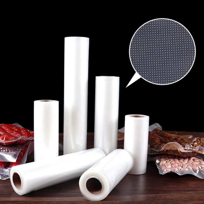 

1pc Vacuum Packaging Food Bags Kitchenware Food Fresh-keeping Sealed Pocket Transparent Textured Packaging Eco Bag