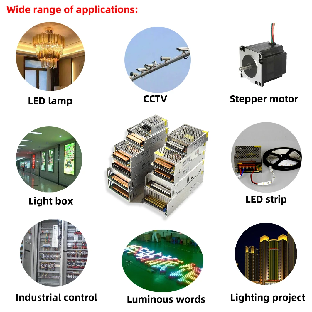 Светодиодный Питание 12v 24v 48v 5v 1a 2a 3a 5a 10a 15a 20a импульсный источник Питание освещение Трансформатор Адаптер Источники питания