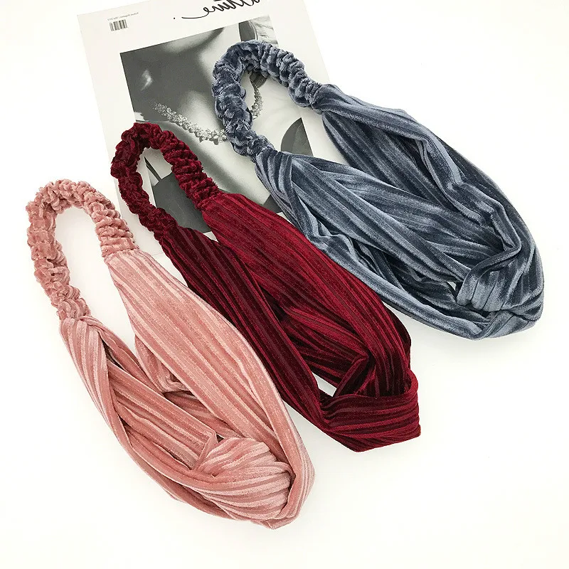 Женская замшевая повязка на голову винтажная эластичная лента для волос с