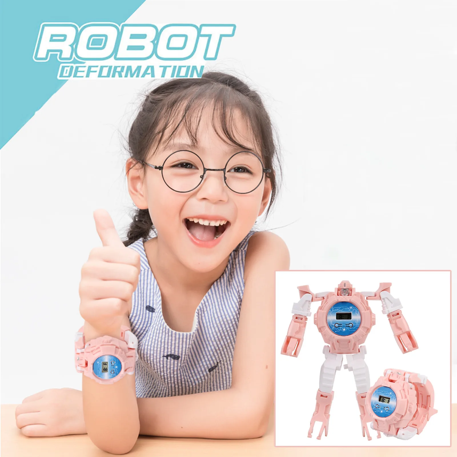 Creative Electronic Robot Watch Cartoon Transformation Wristwatch Toy For Boy Deform Birthday Christmas Gifts | Игрушки и хобби