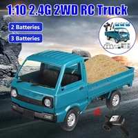 wpl d12 110 2 4g 2wd remote control rc car military truck crawler off road vehicle models toy several battery lake blue