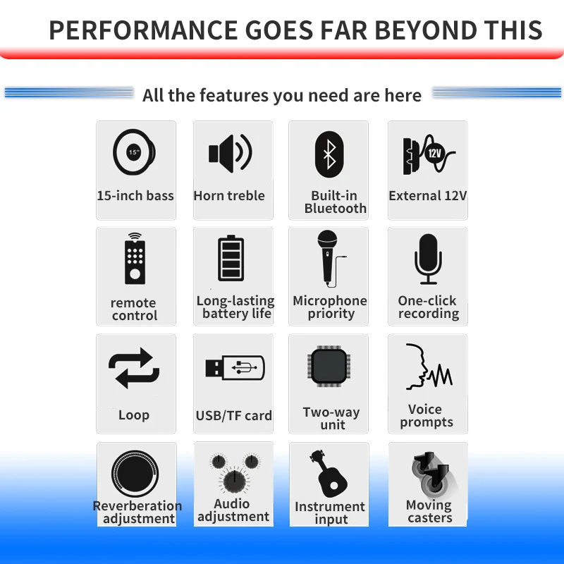 Портативный динамик FELYBY на тележке 12 дюймов 350 Вт мощный уличный bluetooth с