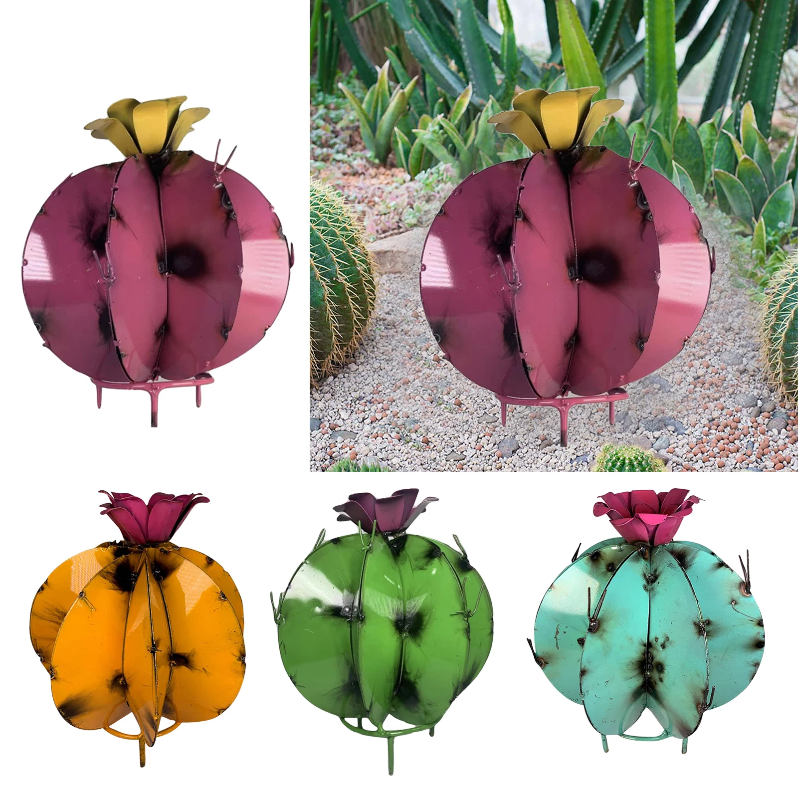 

Metal Cactus Ornament Plants Art Decorative for Flowerpot Park Yard Patio