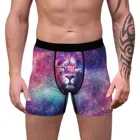 Мужские трусы-боксеры с забавными животными и 3D принтом, удобное нижнее белье, летние мужские трусы с рисунком Галактики