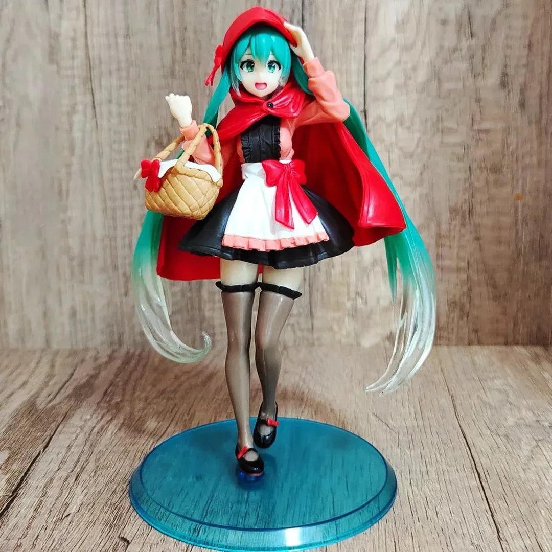 

18cm Hatsune Miku little Red Riding Hood Japanese Anime PVC Action Collection Figure Model Toy Christmas Doll Gift For Children