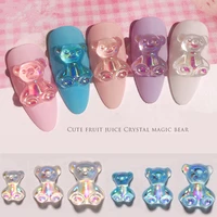12pcs mixed 3 size cute bear 3d nail art decorations fashion polish uv gel diy ornaments manicure design accessories