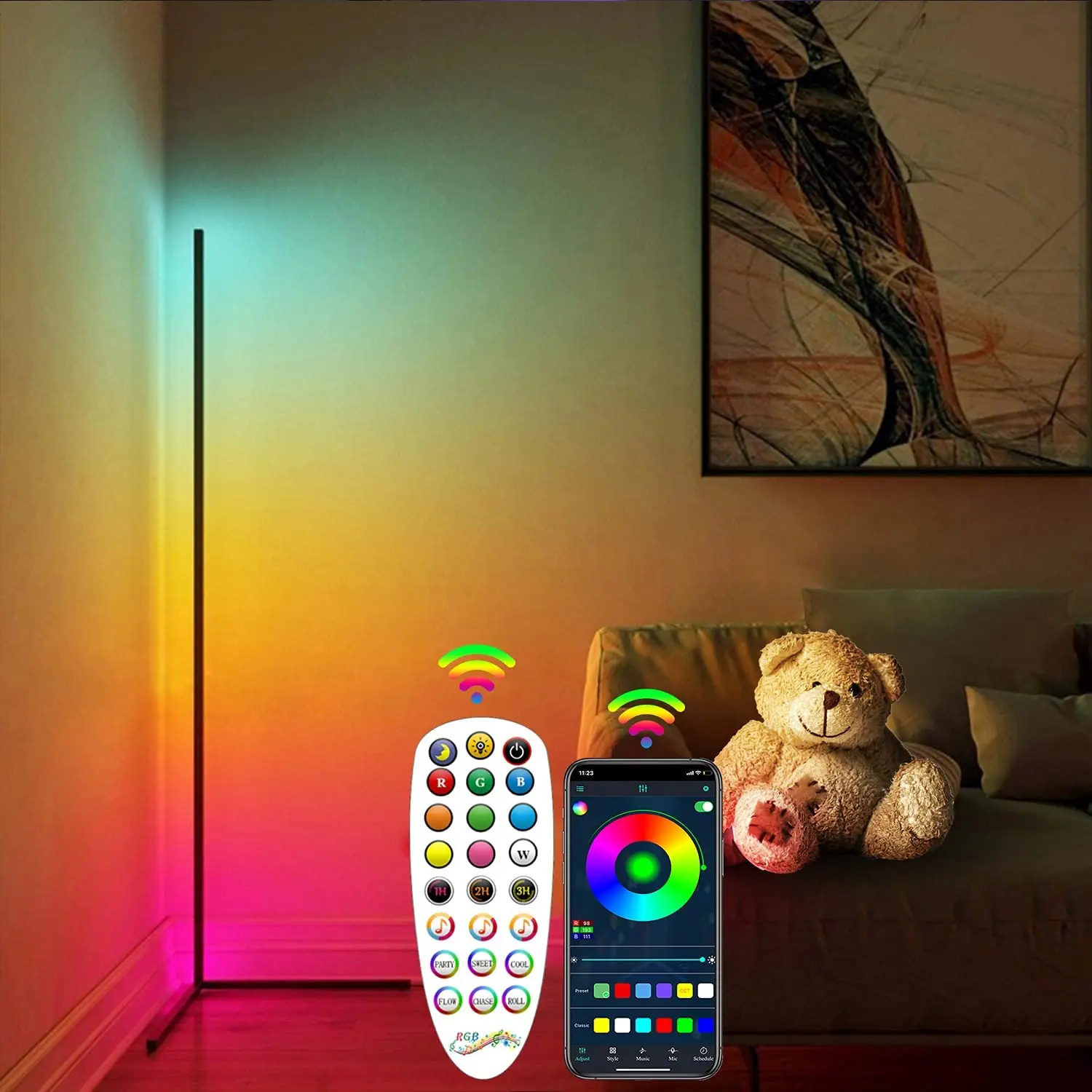 Угловая Напольная Лампа SMY Light ing угловая лампа с изменением цвета RGB