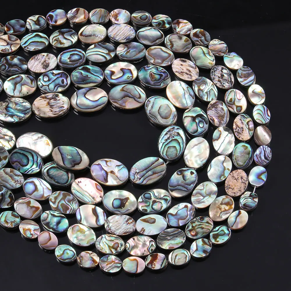 

New Natural Shell Loose Beads Oval Shape Abalone Shell Bead for Jewelry Making DIY Necklace Accessories for Women