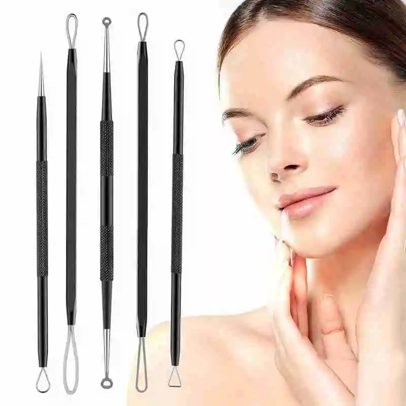 

5Pcs / Set Face Acne Needles Steel Blackhead Remover Tag Pimple Remover Tool Pore Cleaner Face Beauty Skin Care Tools