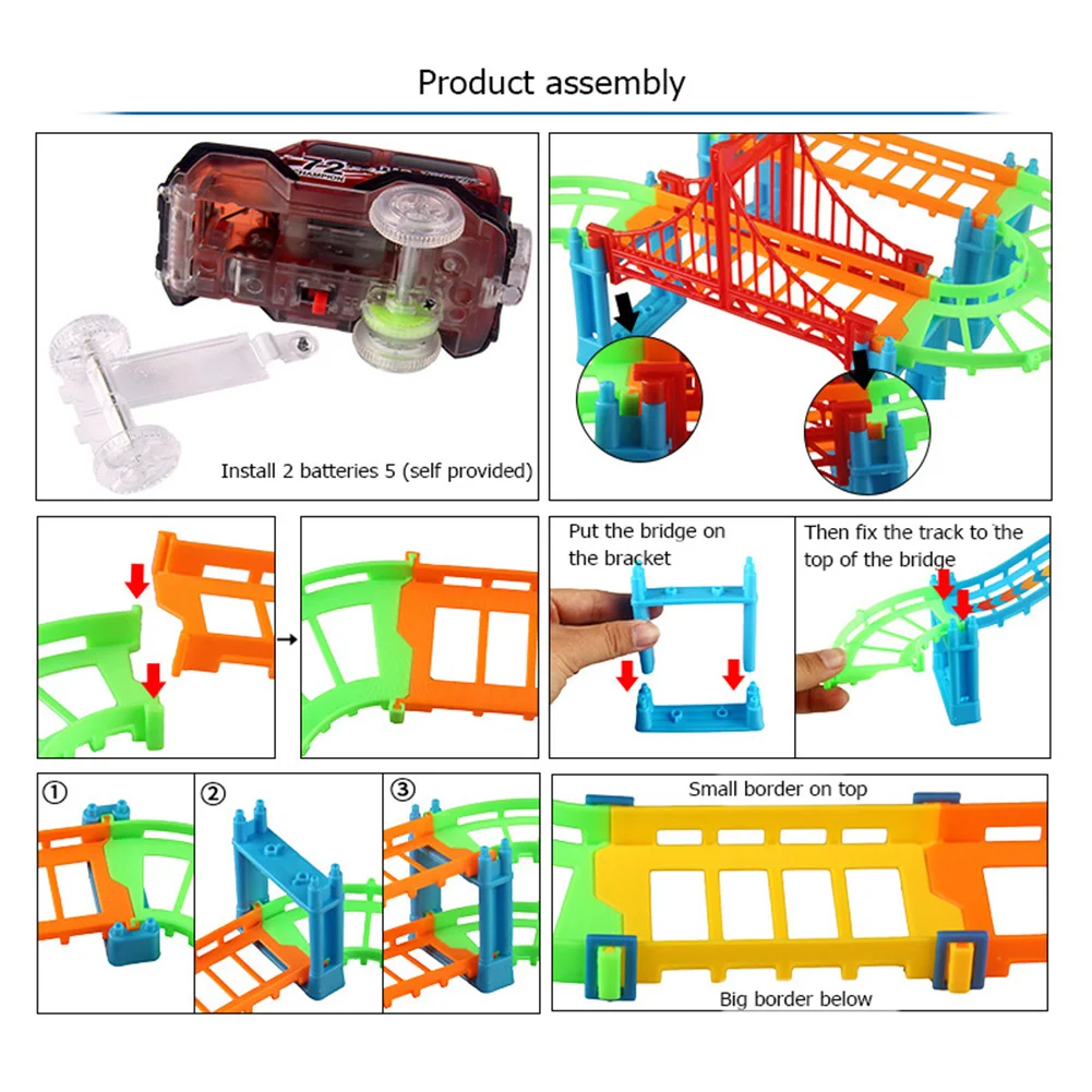 Волшебная железнодорожного пути Сделай Сам Игра пазл игрушки для детей Пластик
