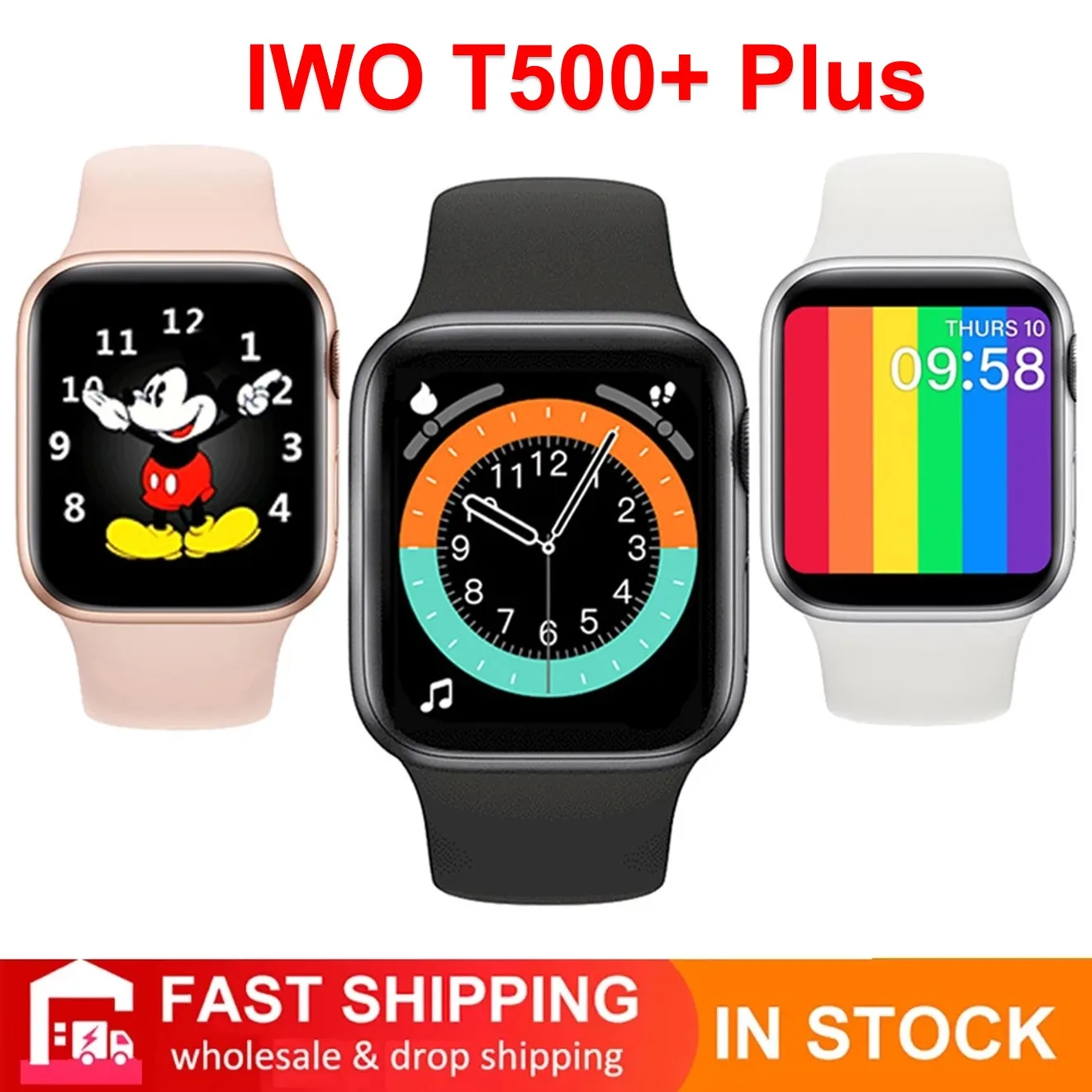 

T500+ Plus Smart Watch Series 6 IWO 13 12 Men Women Bluetooth Call Smartwatch Customs Watch Face 1.69 Inch For Android IOS Phone