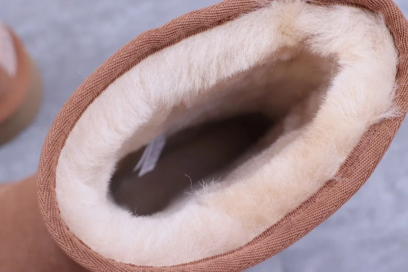 

MR CO High Quality Genuine Cowhide Leather Australia Classic 100% Wool snow boots Women Boots Warm winter shoes for women