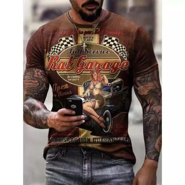 

Summer New Personality Casual Printing T-Shirt For Men Oversized Short Sleeved Top Tees Hot Sale In Europe And America