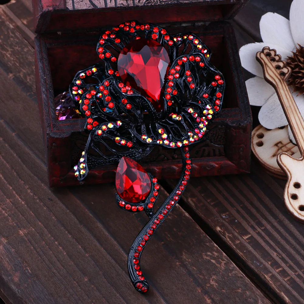 Большие броши для женщин красивая винтажная Красивая Цветная брошь со стразами и